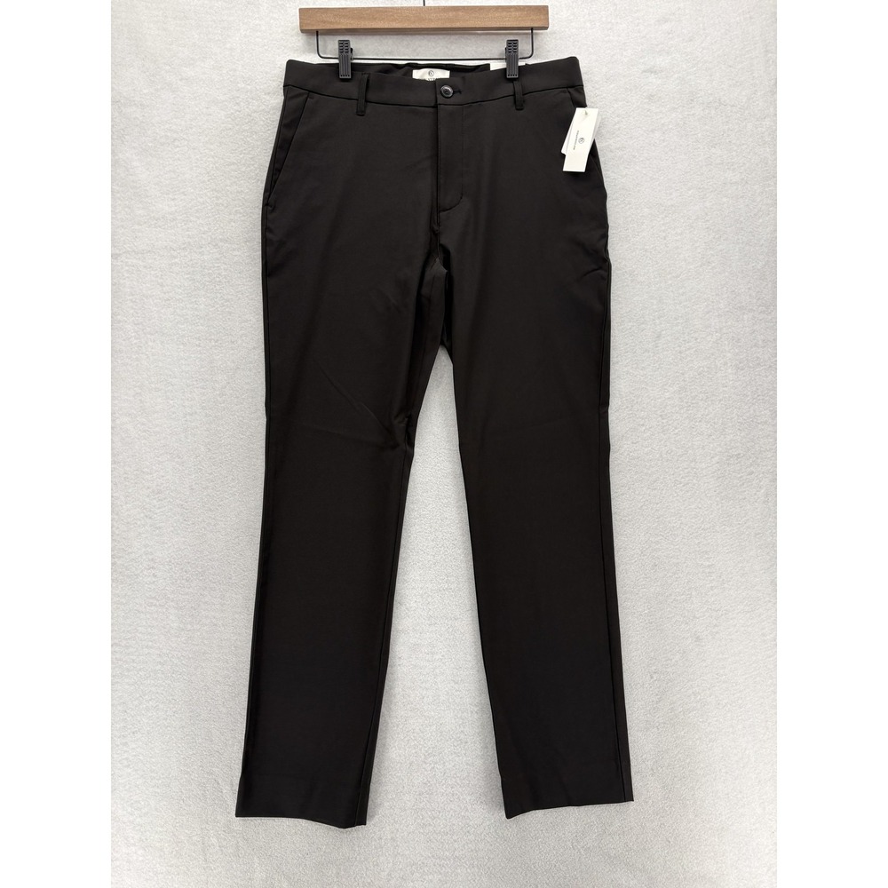 Con.Struct Pants Mens 31x30 Black Flat Front Stretch Dress Slacks Business NWT